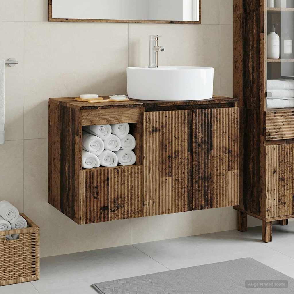 vidaXL Badkamermeubelset 2 st Wit Bewerkt hout