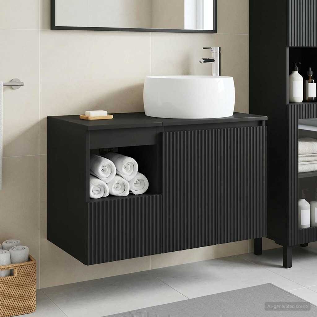 vidaXL Badkamermeubelset 2 st Wit Bewerkt hout
