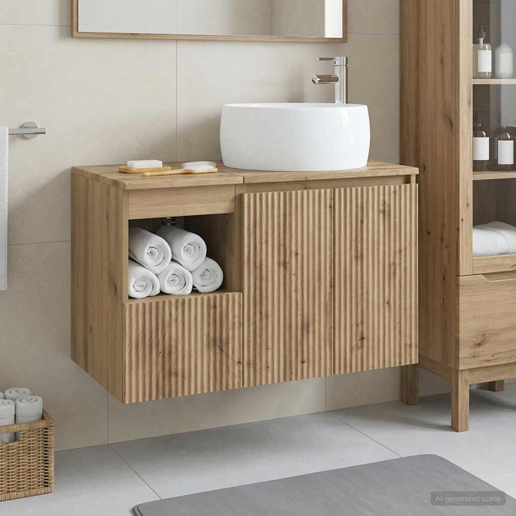 vidaXL Badkamermeubelset 2 st Wit Bewerkt hout