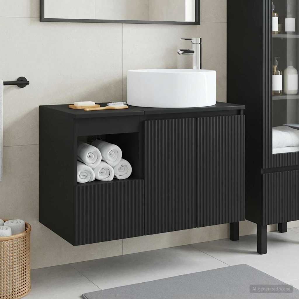 vidaXL Badkamermeubelset 2 st Wit Bewerkt hout