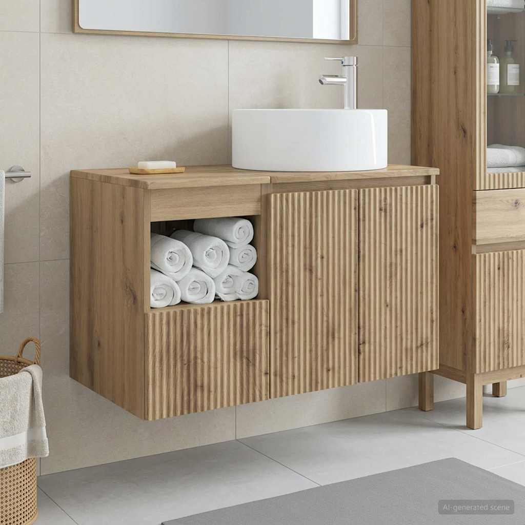 vidaXL Badkamermeubelset 2 st Wit Bewerkt hout