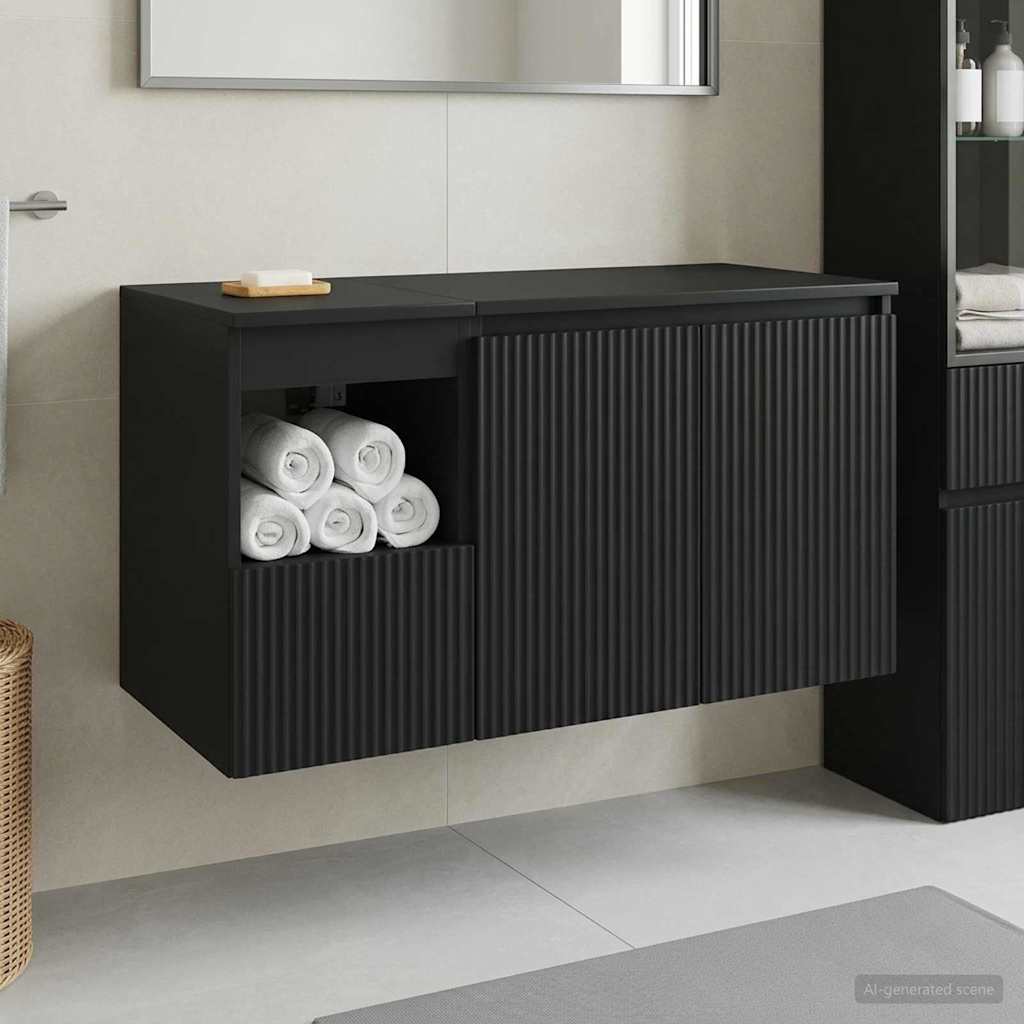 vidaXL Badkamermeubelset 2 st Wit Bewerkt hout