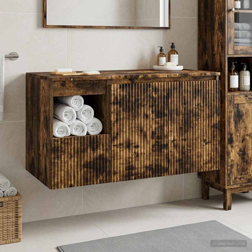 vidaXL Badkamermeubelset 2 st Wit Bewerkt hout