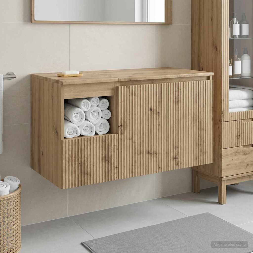 vidaXL Badkamermeubelset 2 st Wit Bewerkt hout