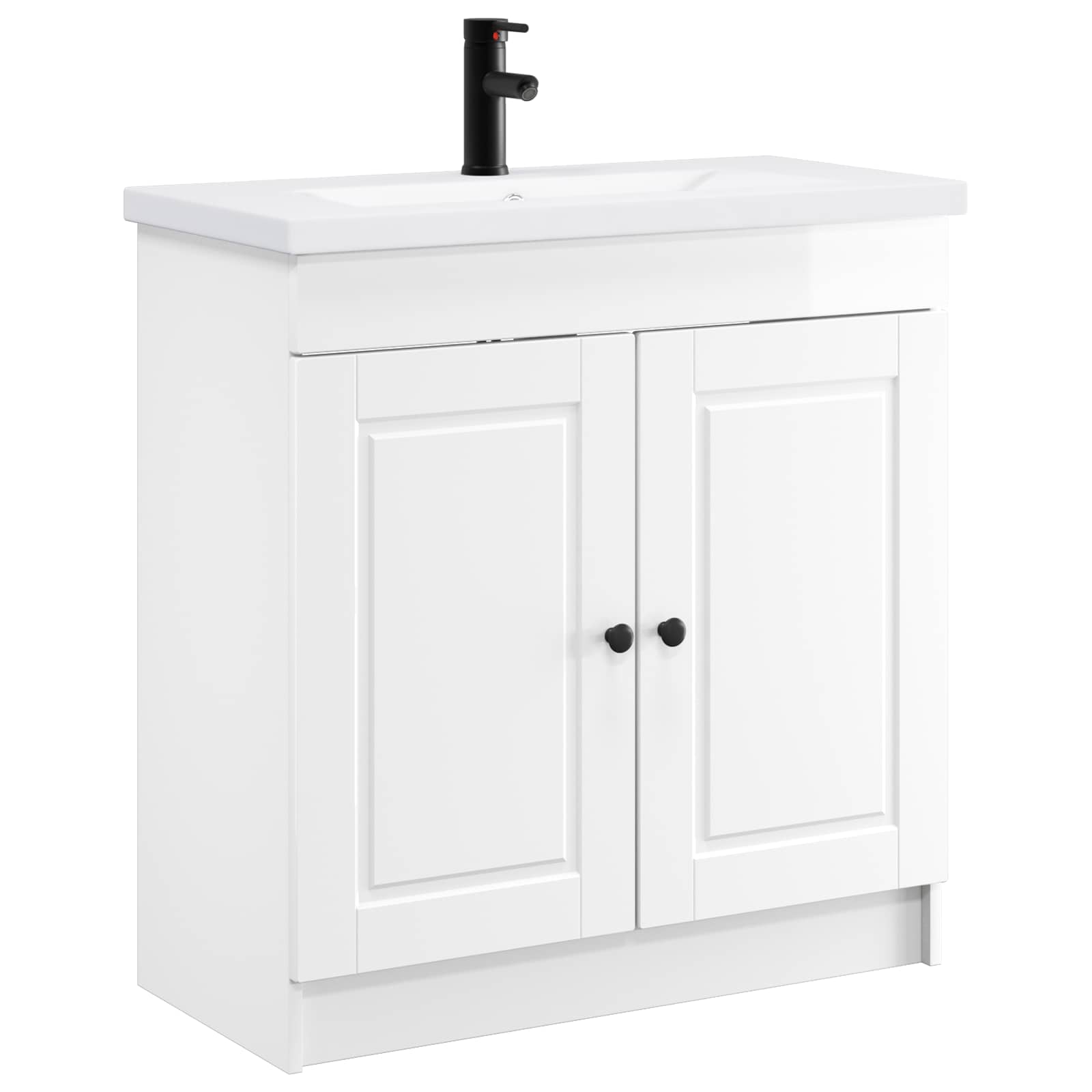 vidaXL Badkamermeubelset Wit 56 x 37,5 x 81 cm Bewerkt hout