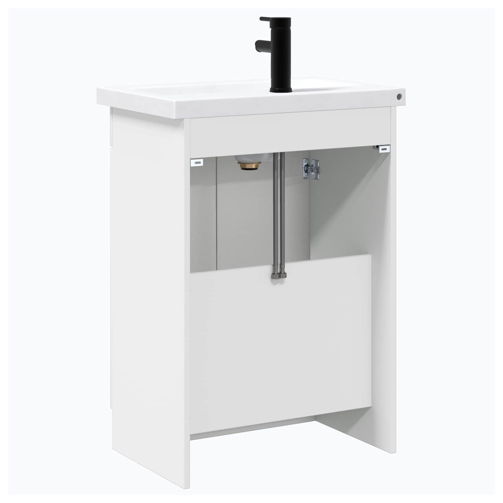 vidaXL Badkamermeubelset Wit 56 x 37,5 x 81 cm Bewerkt hout