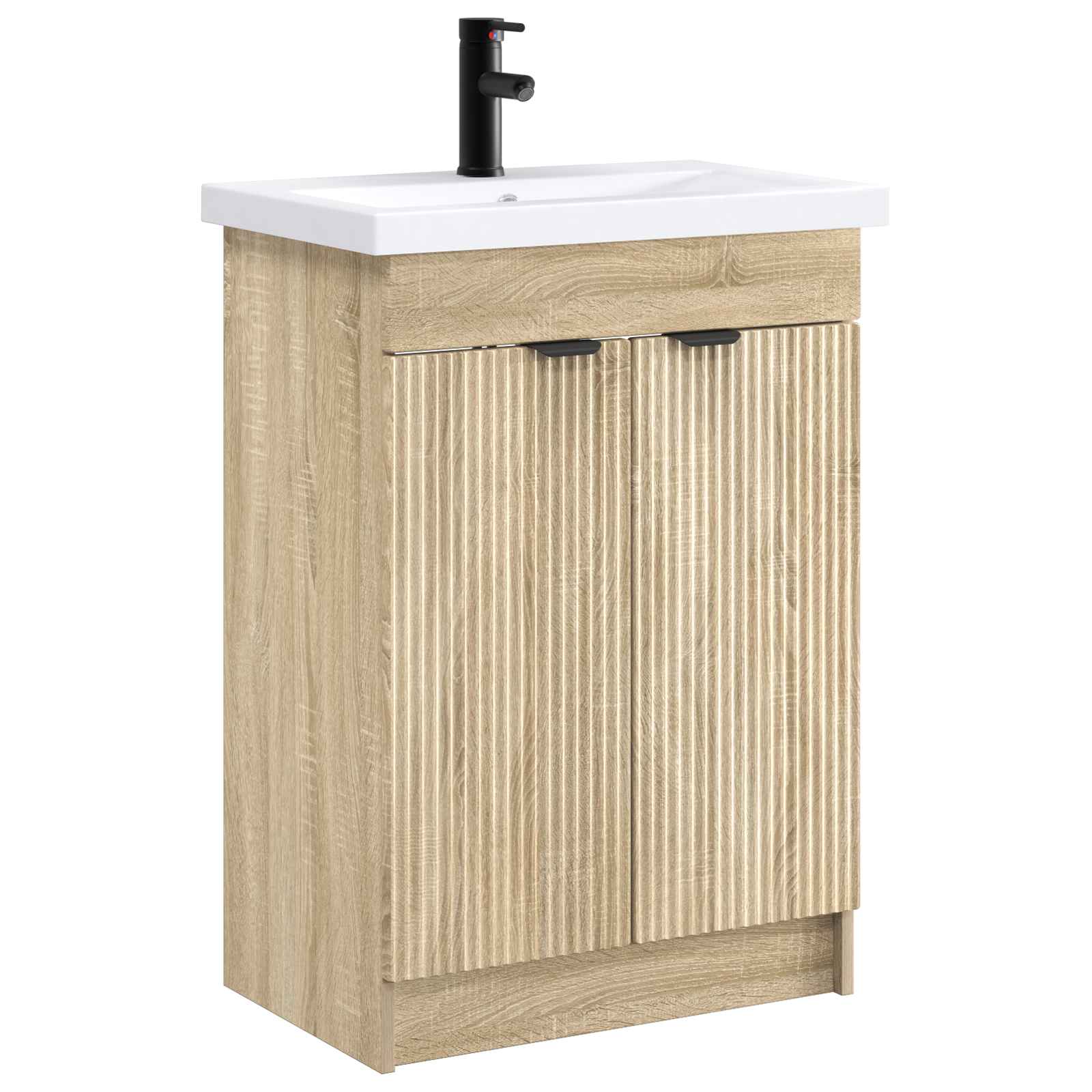 vidaXL Badkamermeubelset Wit 56 x 37,5 x 81 cm Bewerkt hout
