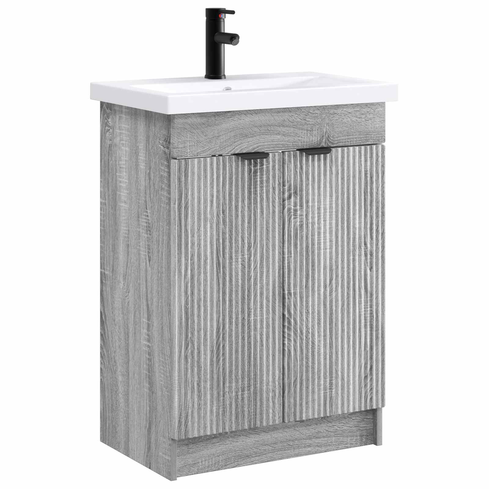 vidaXL Badkamermeubelset Wit 56 x 37,5 x 81 cm Bewerkt hout