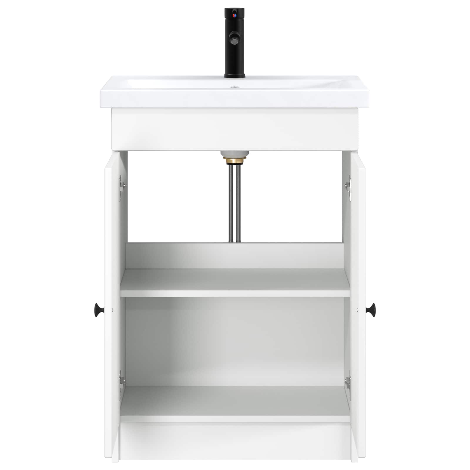 vidaXL Badkamermeubelset Wit 56 x 37,5 x 81 cm Bewerkt hout