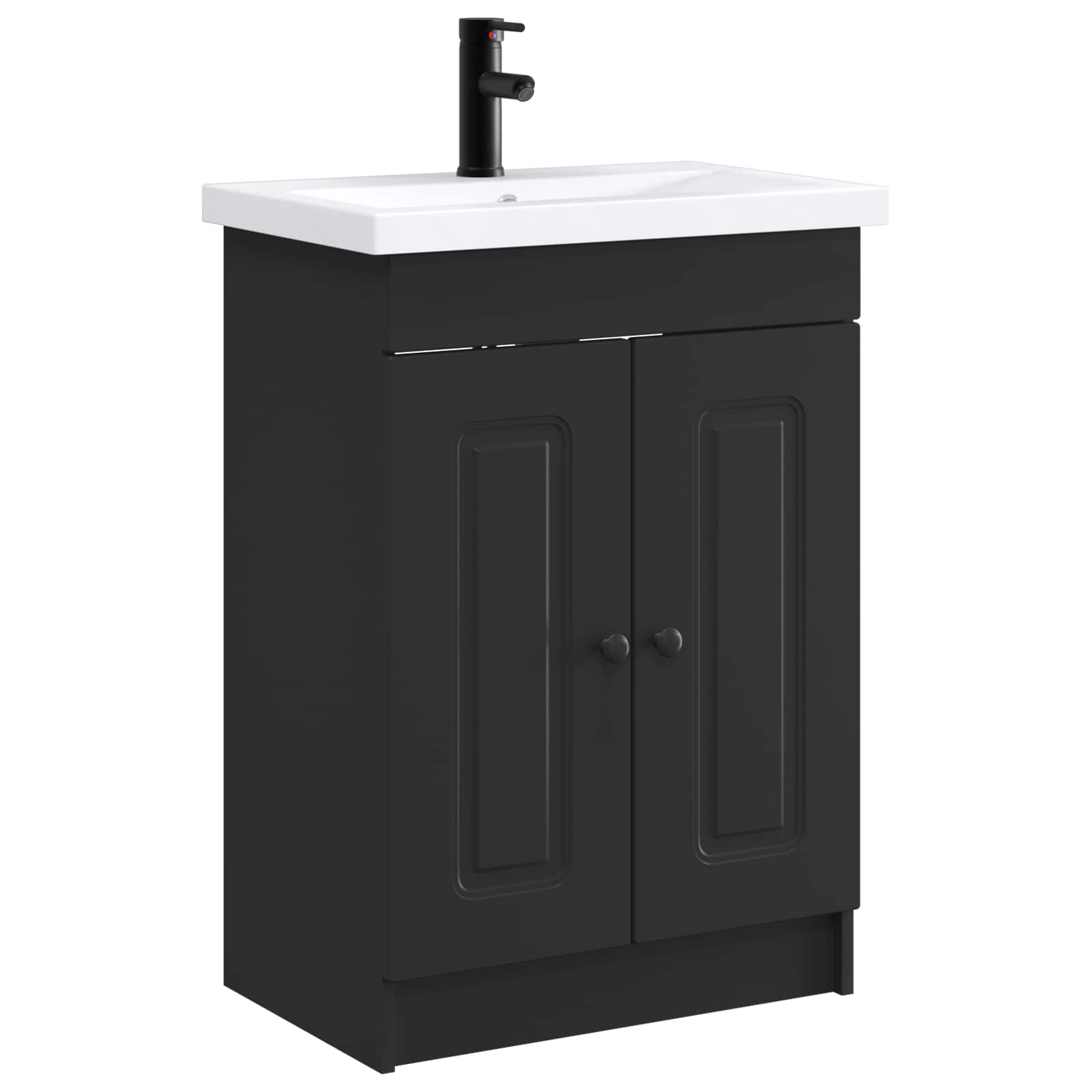 vidaXL Badkamermeubelset Wit 56 x 37,5 x 81 cm Bewerkt hout
