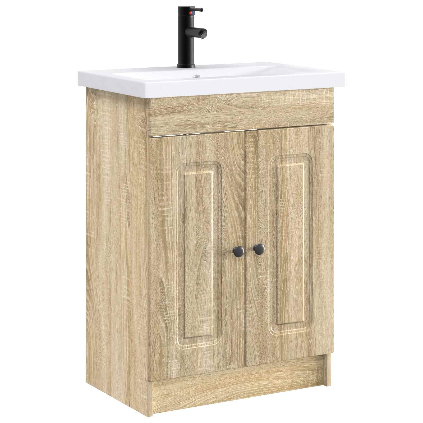 vidaXL Badkamermeubelset Wit 56 x 37,5 x 81 cm Bewerkt hout