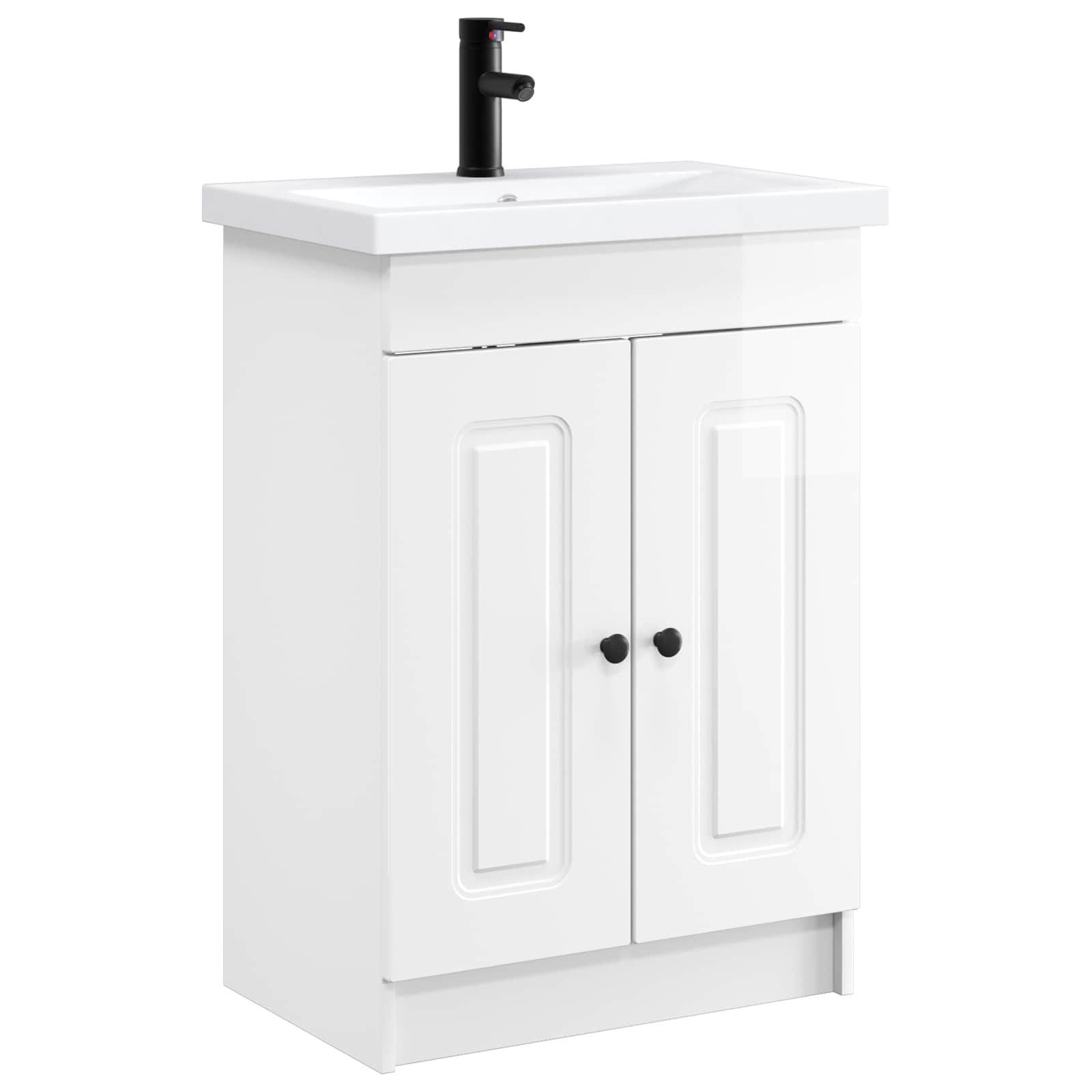 vidaXL Badkamermeubelset Wit 56 x 37,5 x 81 cm Bewerkt hout