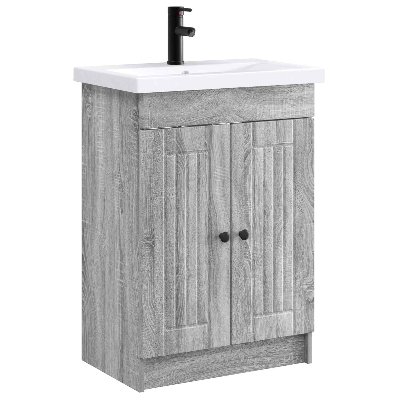 vidaXL Badkamermeubelset Wit 56 x 37,5 x 81 cm Bewerkt hout