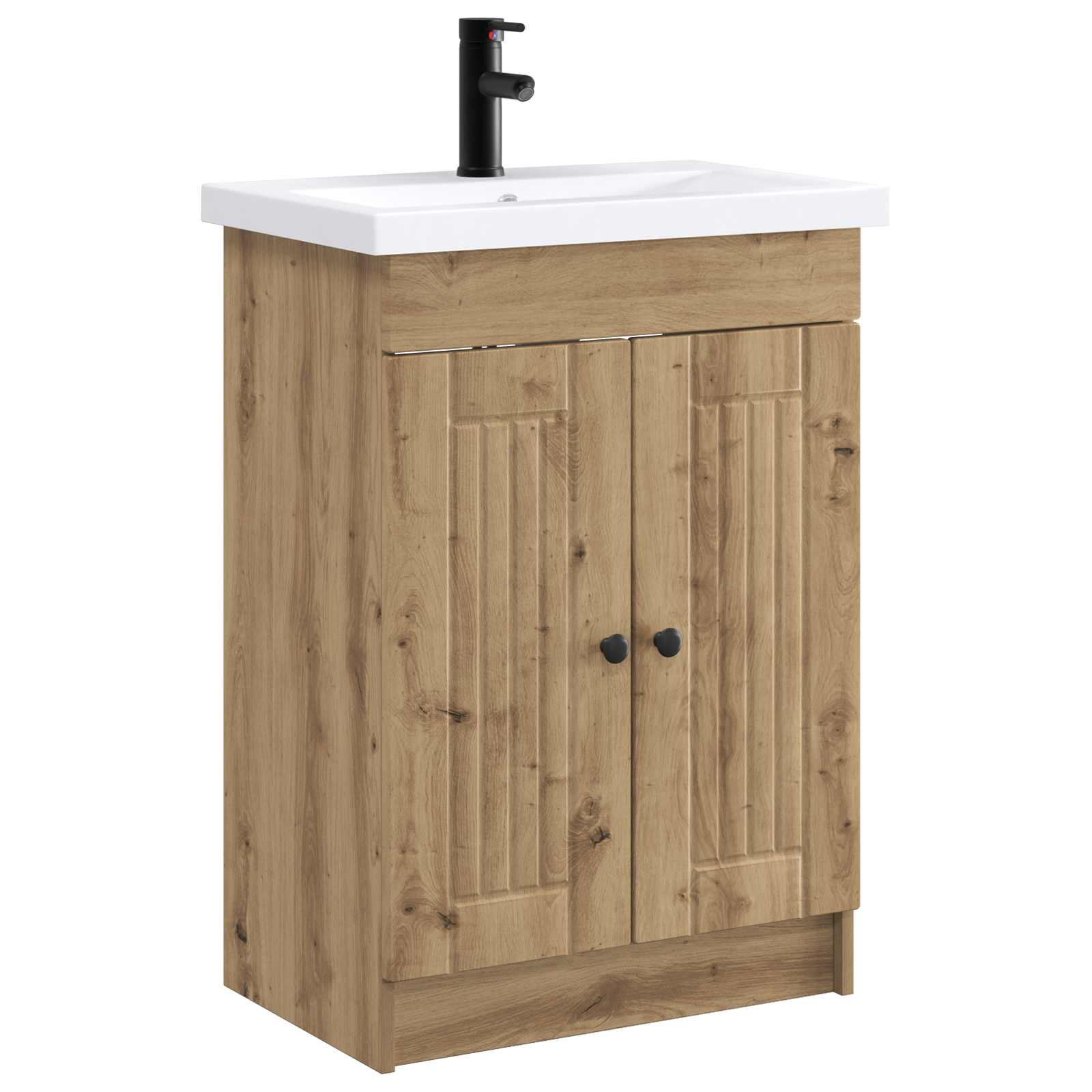 vidaXL Badkamermeubelset Wit 56 x 37,5 x 81 cm Bewerkt hout