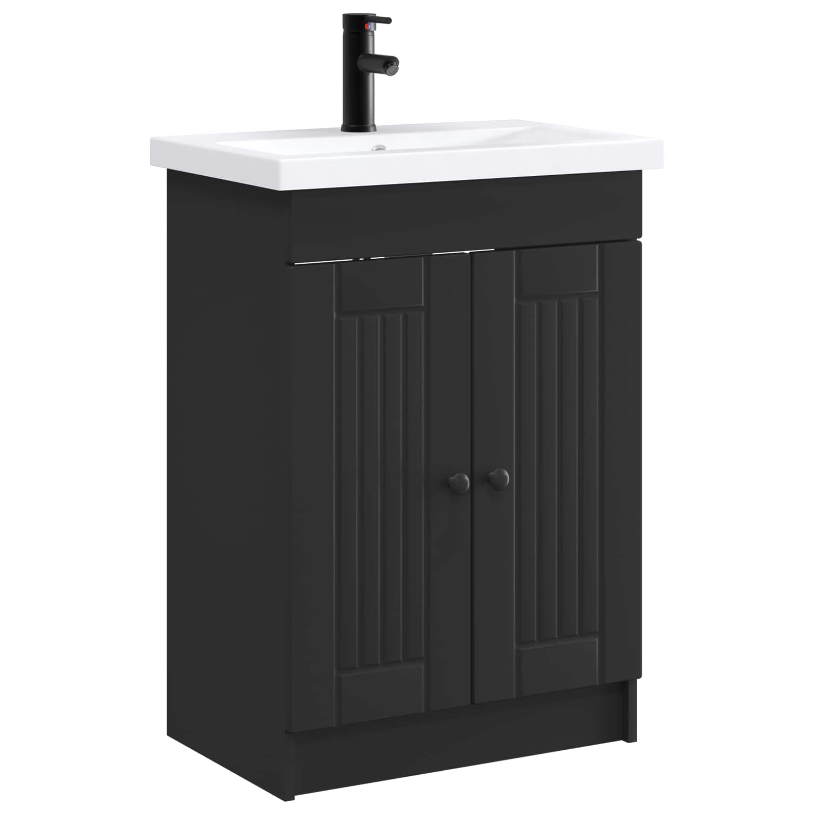 vidaXL Badkamermeubelset Wit 56 x 37,5 x 81 cm Bewerkt hout