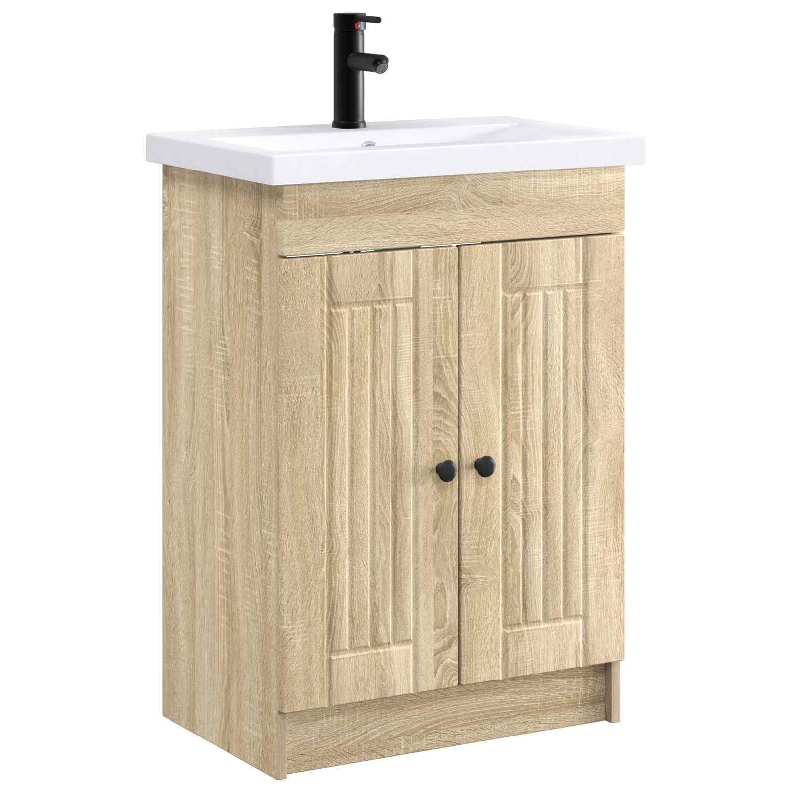 vidaXL Badkamermeubelset Wit 56 x 37,5 x 81 cm Bewerkt hout