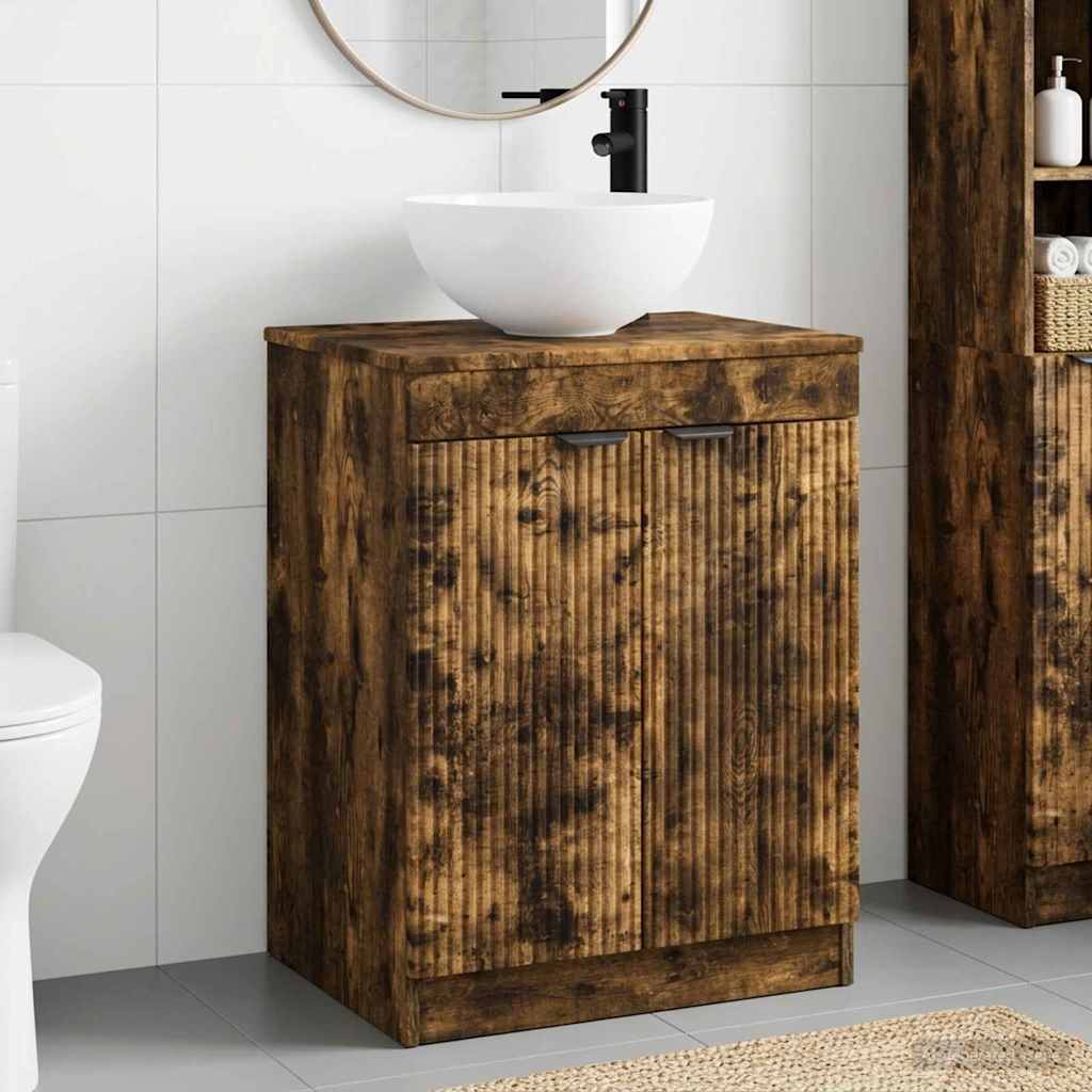 vidaXL Badkamermeubelset Wit Bewerkt hout