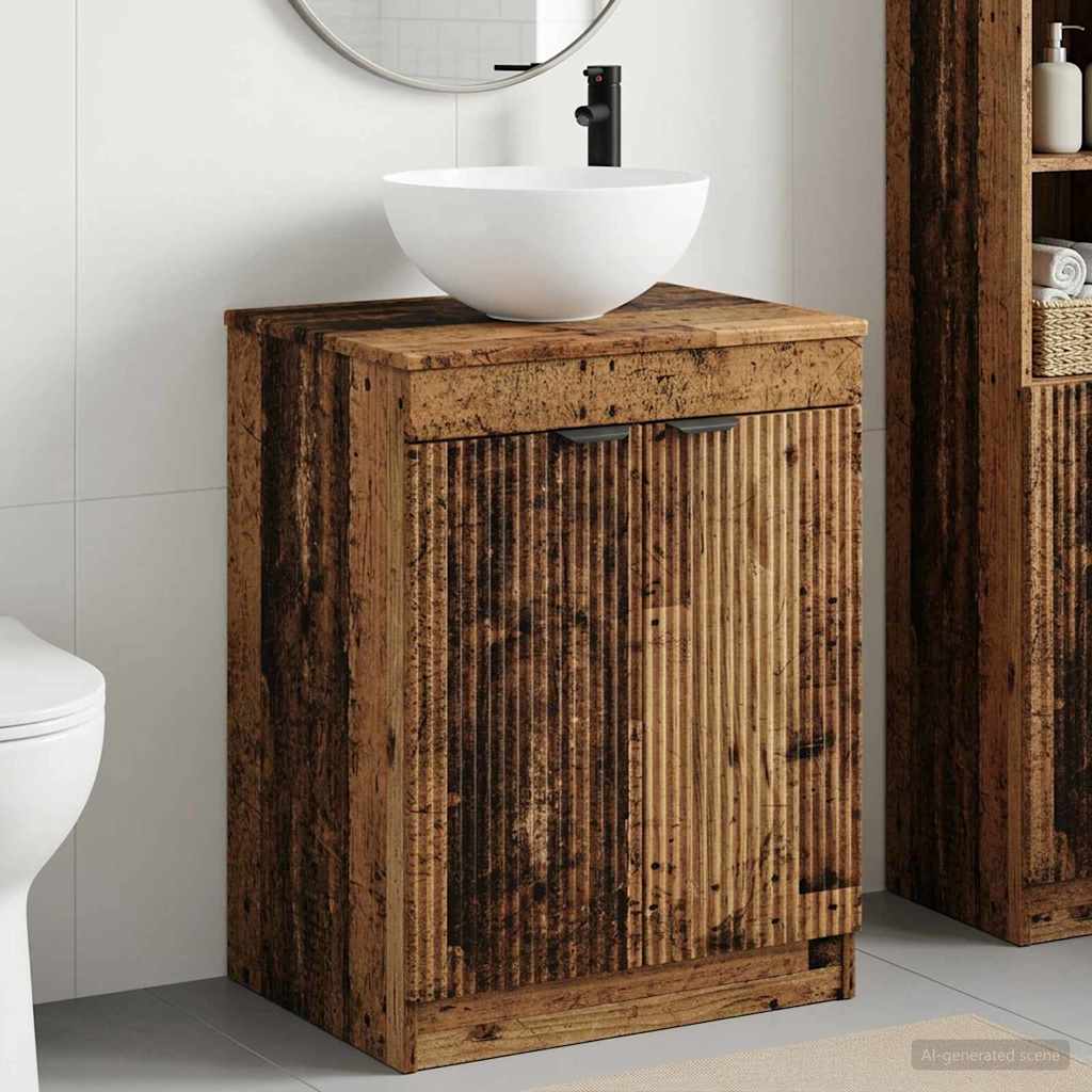 vidaXL Badkamermeubelset Wit Bewerkt hout