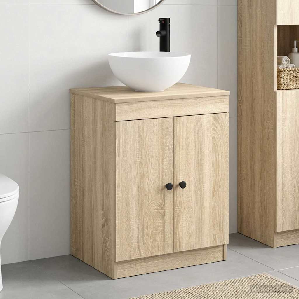 vidaXL Badkamermeubelset Wit Bewerkt hout