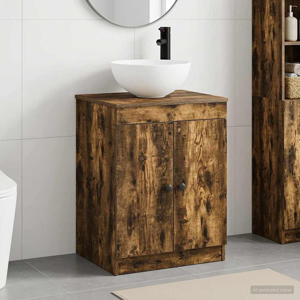 vidaXL Badkamermeubelset Wit Bewerkt hout