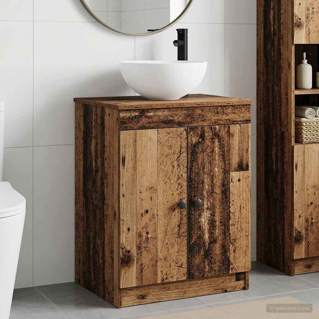 vidaXL Badkamermeubelset Wit Bewerkt hout
