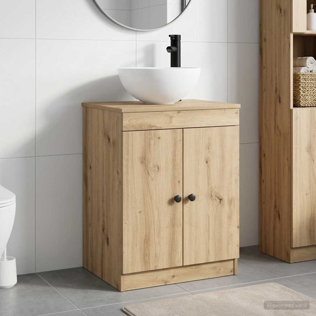 vidaXL Badkamermeubelset Wit Bewerkt hout