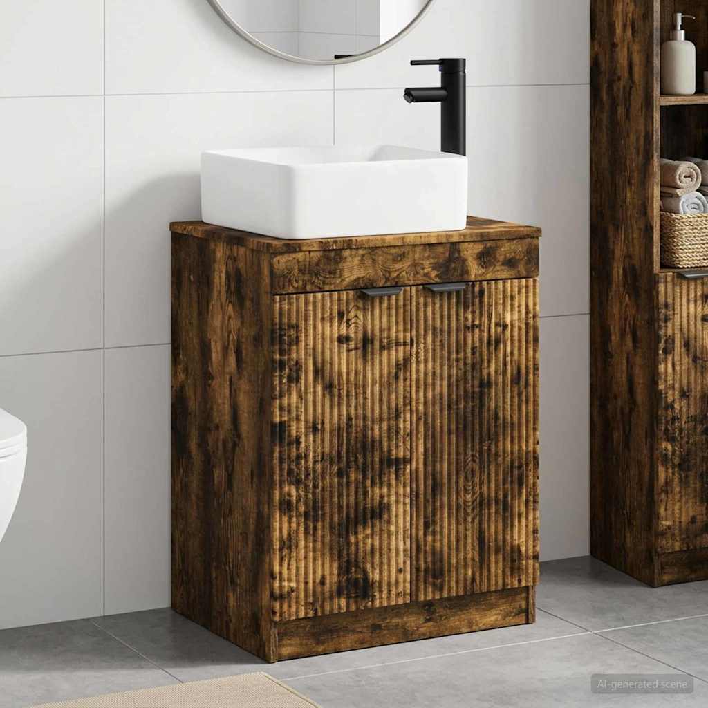 vidaXL Badkamermeubelset Wit Bewerkt hout