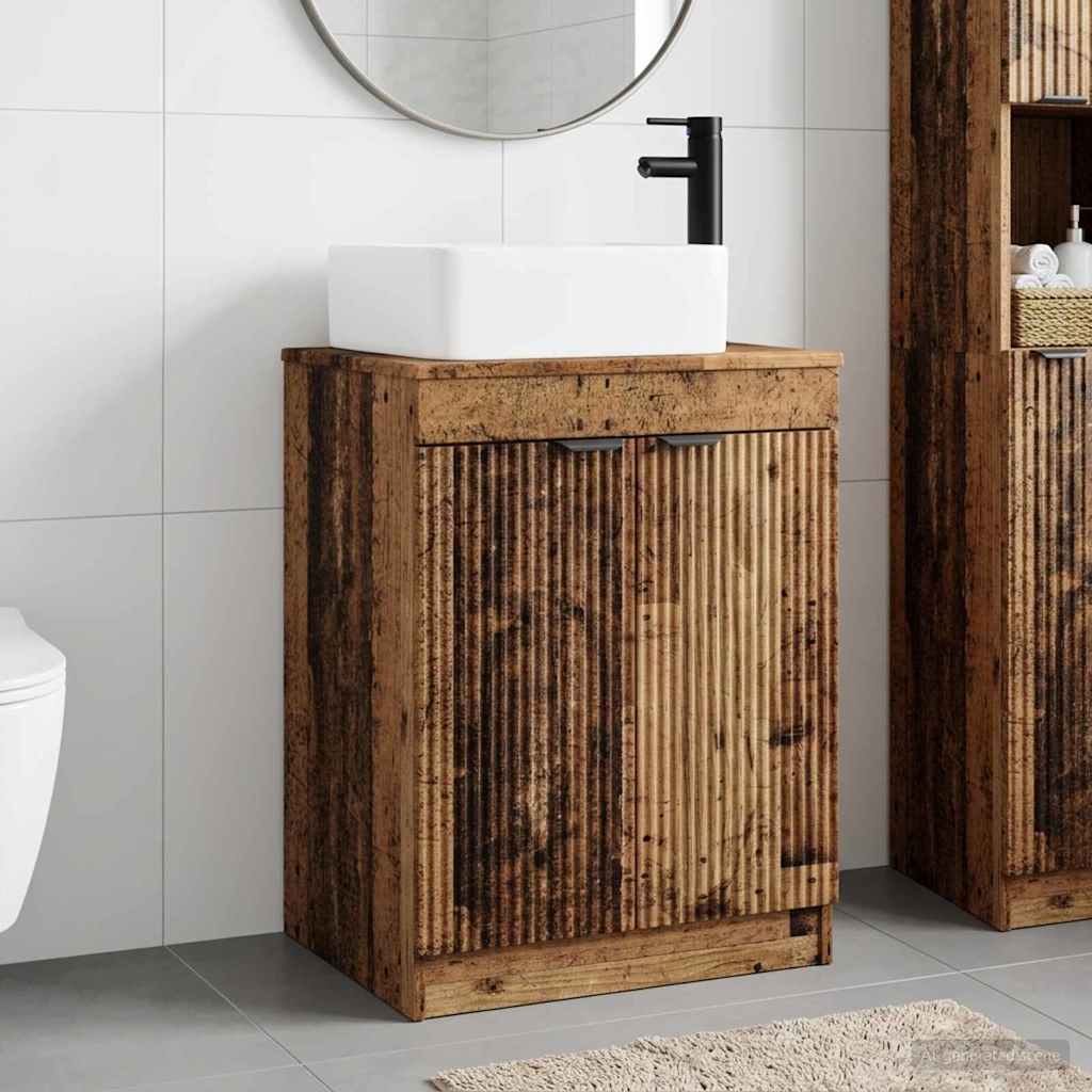 vidaXL Badkamermeubelset Wit Bewerkt hout