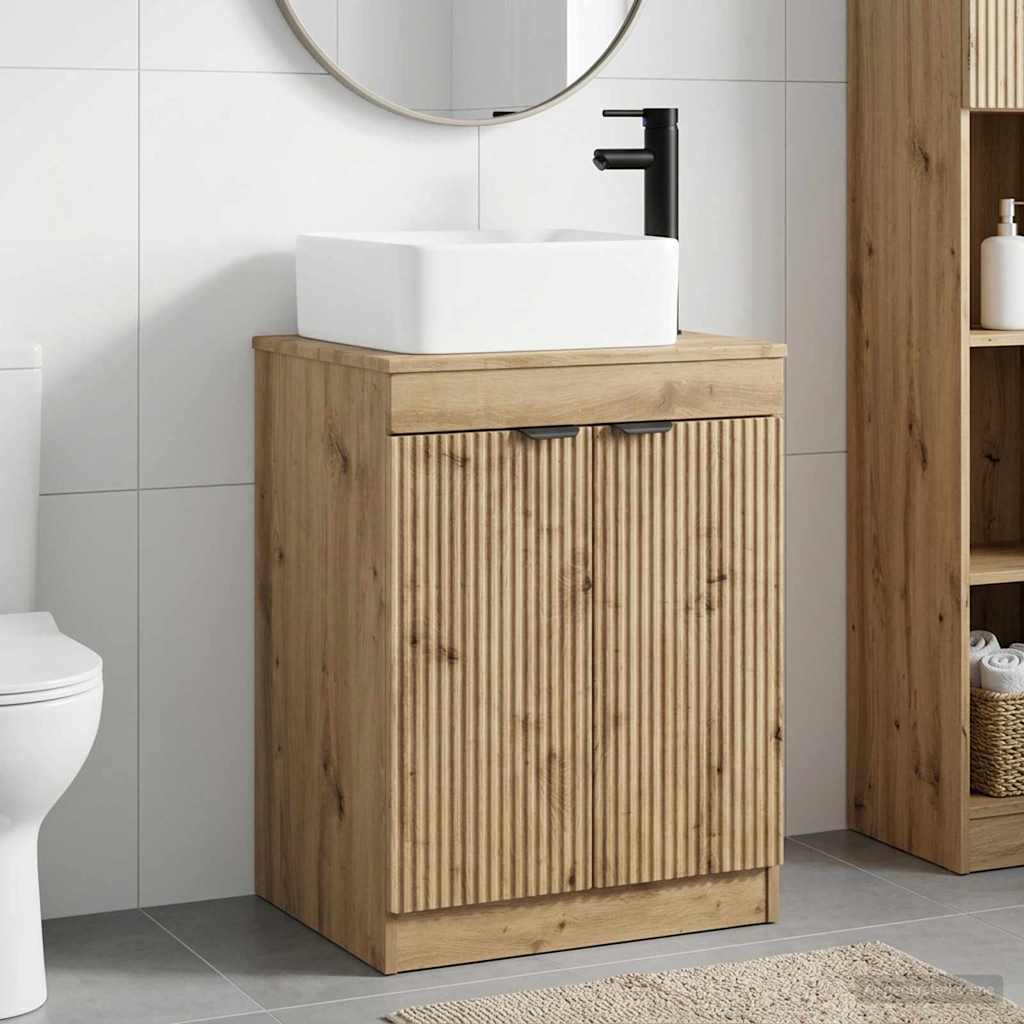 vidaXL Badkamermeubelset Wit Bewerkt hout