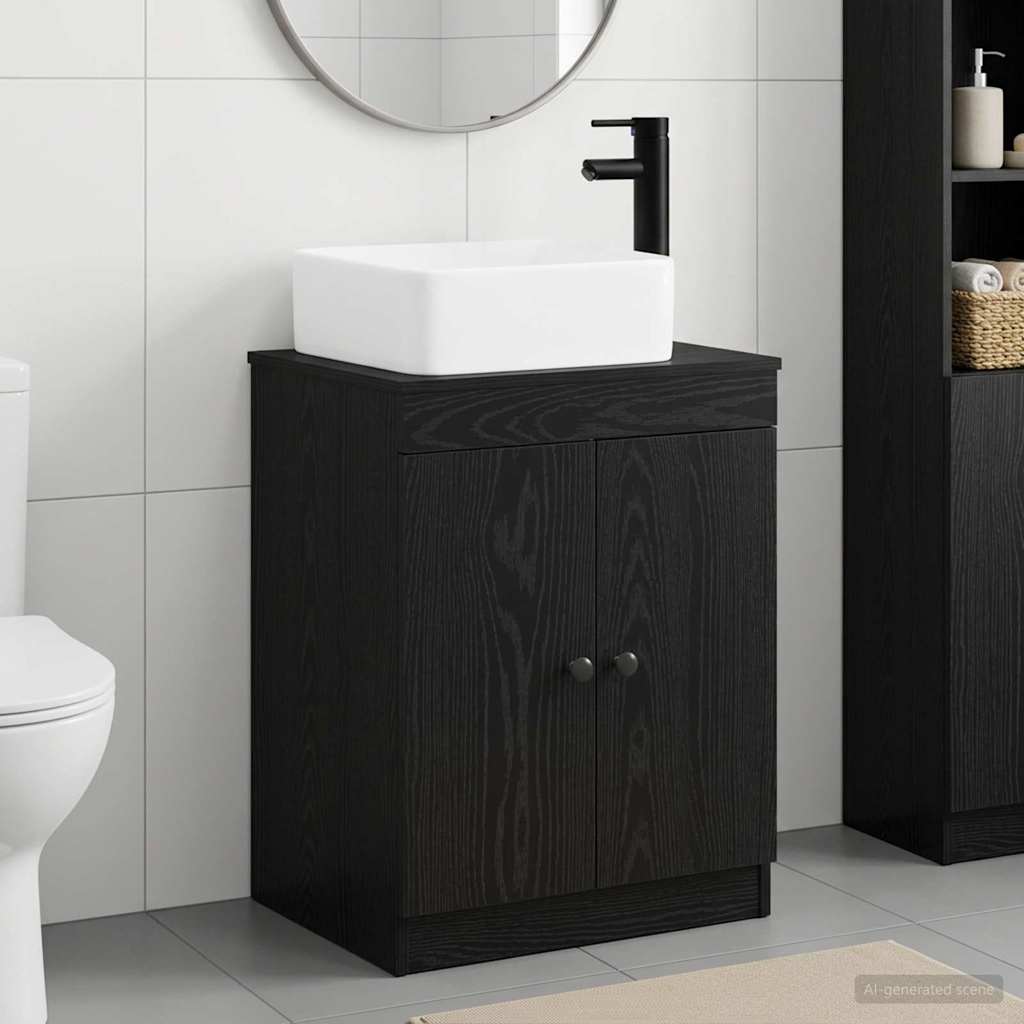 vidaXL Badkamermeubelset Wit Bewerkt hout