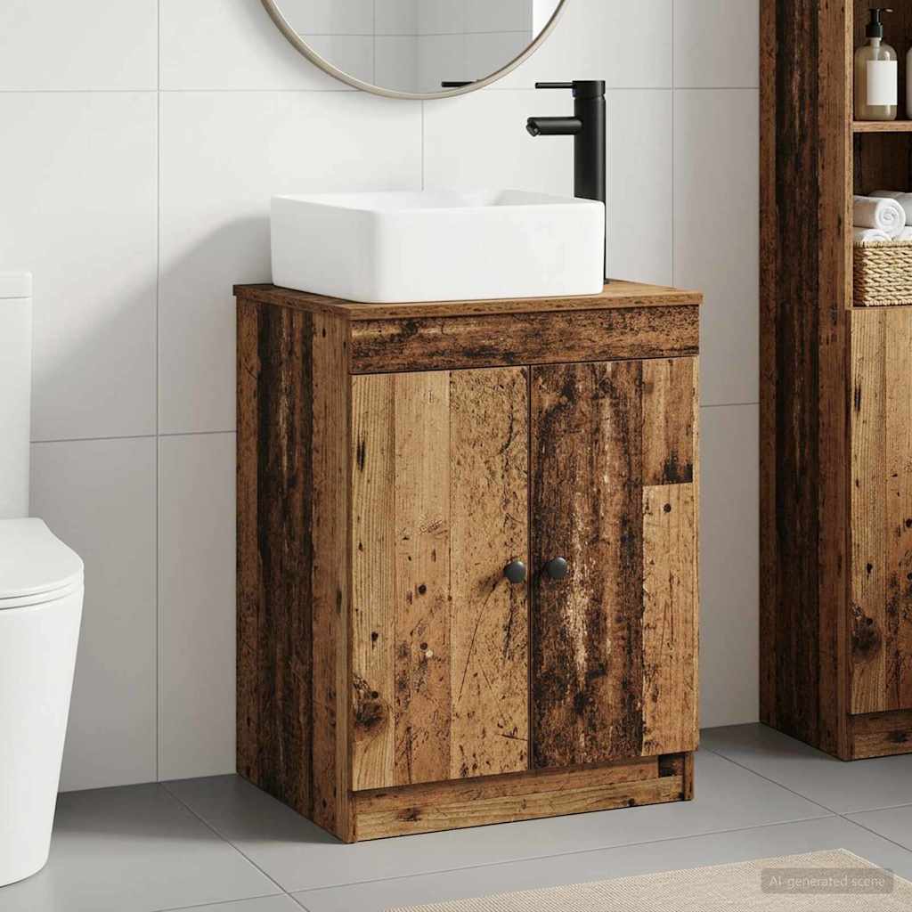 vidaXL Badkamermeubelset Wit Bewerkt hout