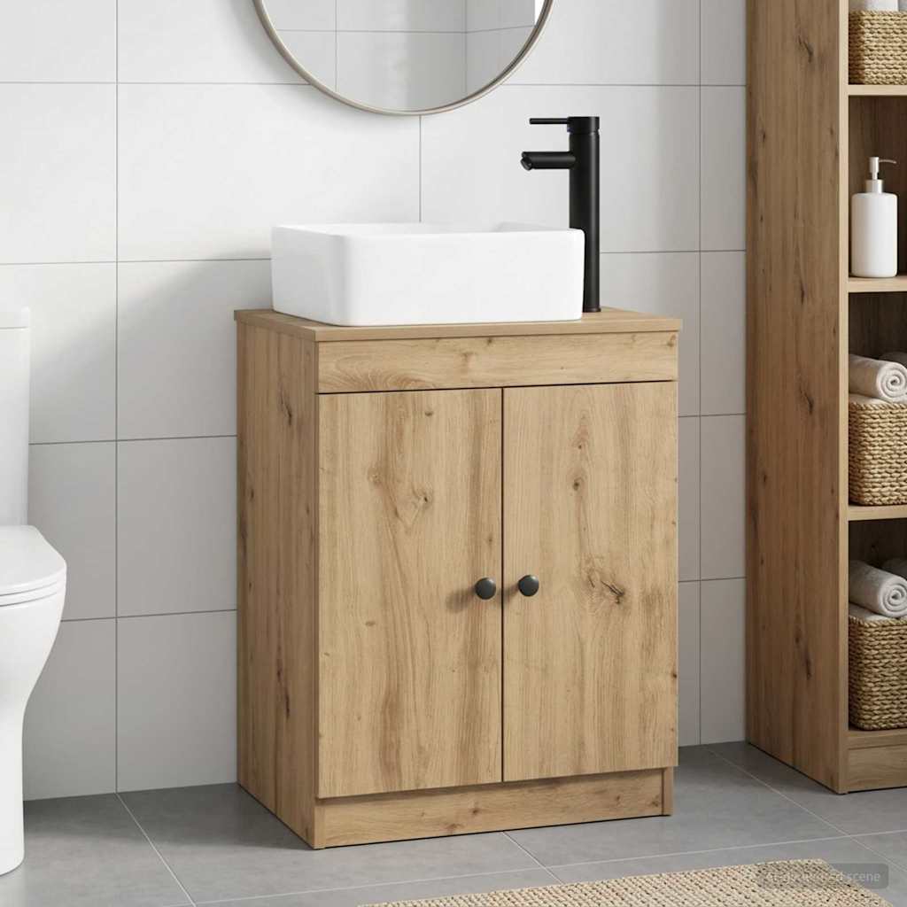 vidaXL Badkamermeubelset Wit Bewerkt hout