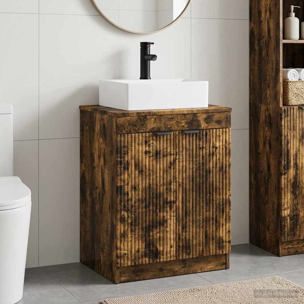 vidaXL Badkamermeubelset Wit Bewerkt hout