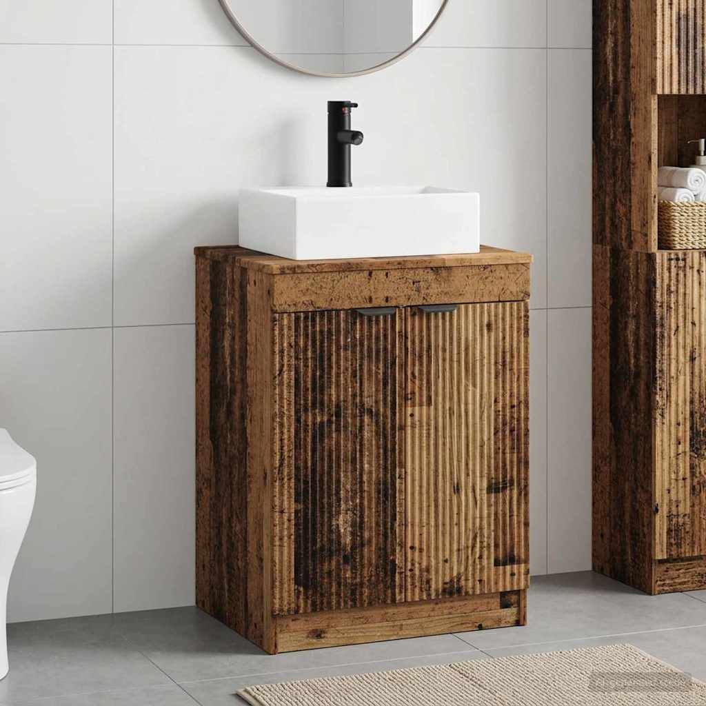 vidaXL Badkamermeubelset Wit Bewerkt hout
