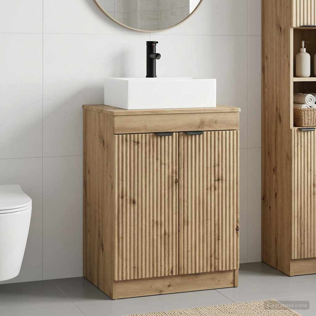 vidaXL Badkamermeubelset Wit Bewerkt hout