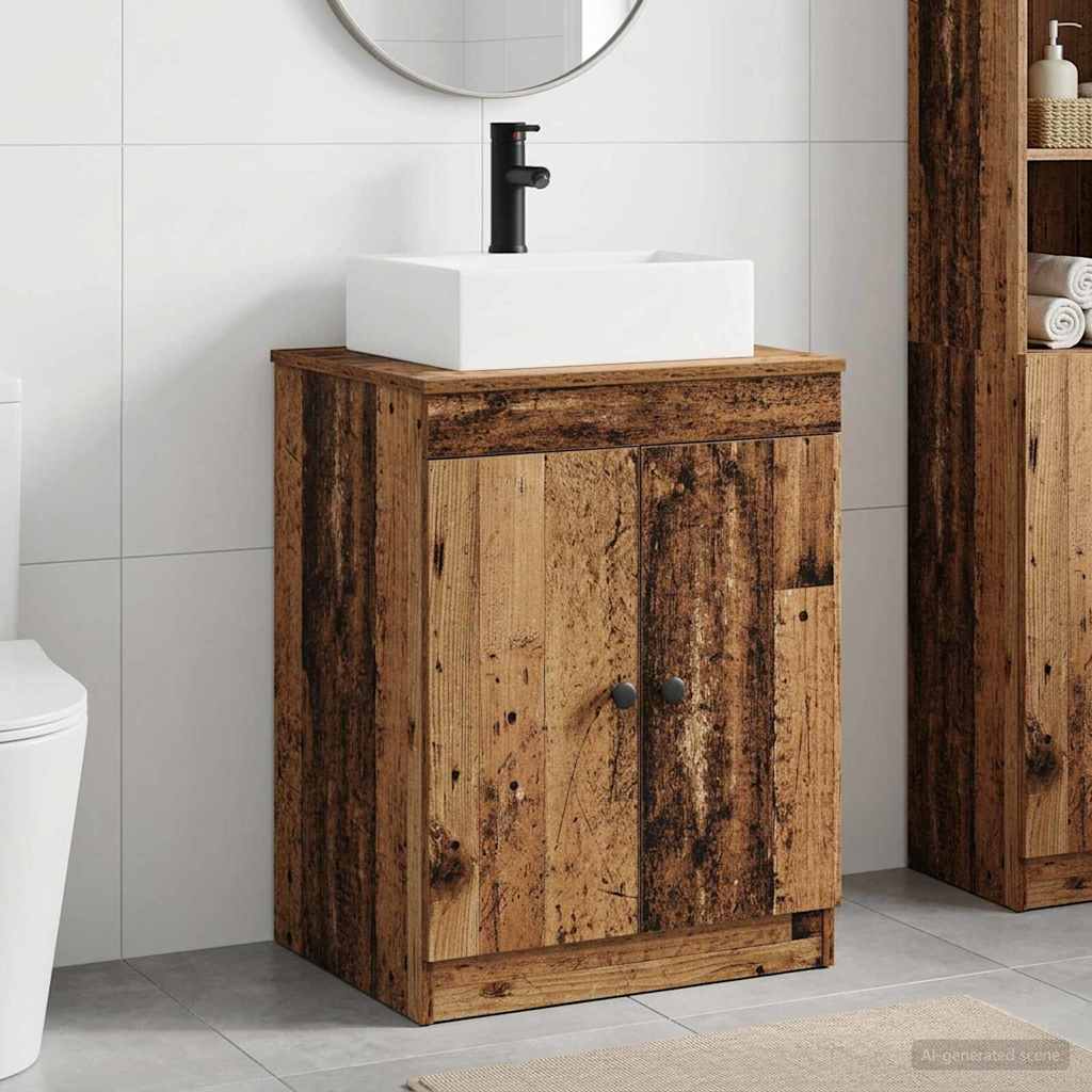 vidaXL Badkamermeubelset Wit Bewerkt hout