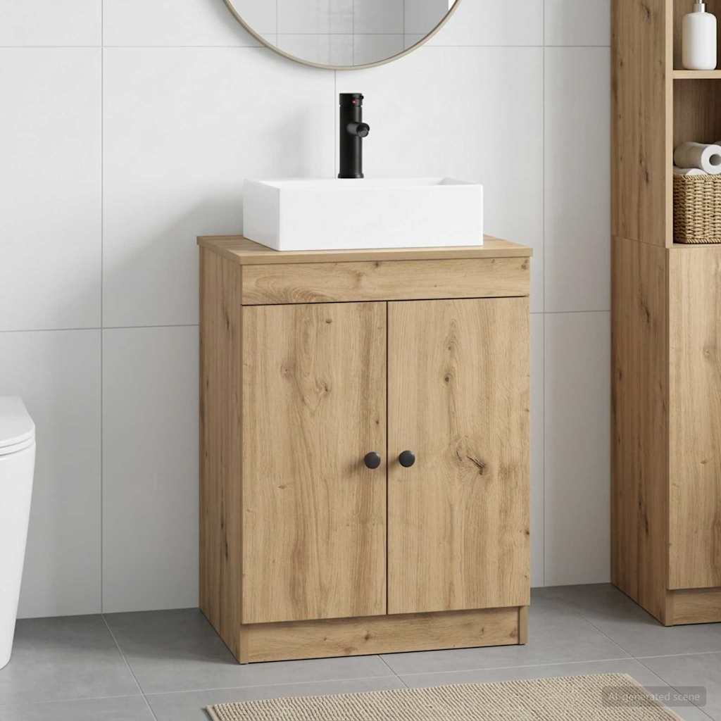 vidaXL Badkamermeubelset Wit Bewerkt hout