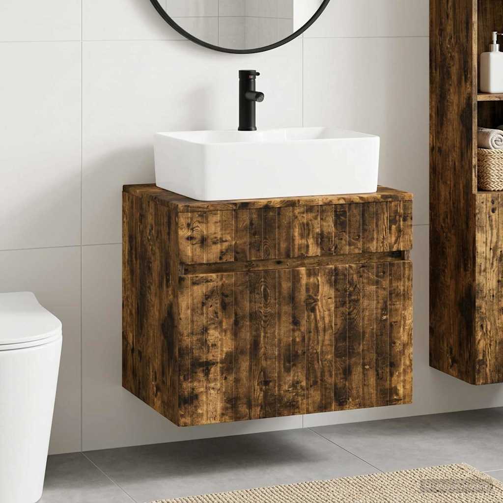 vidaXL Badkamermeubelset Wit Bewerkt hout