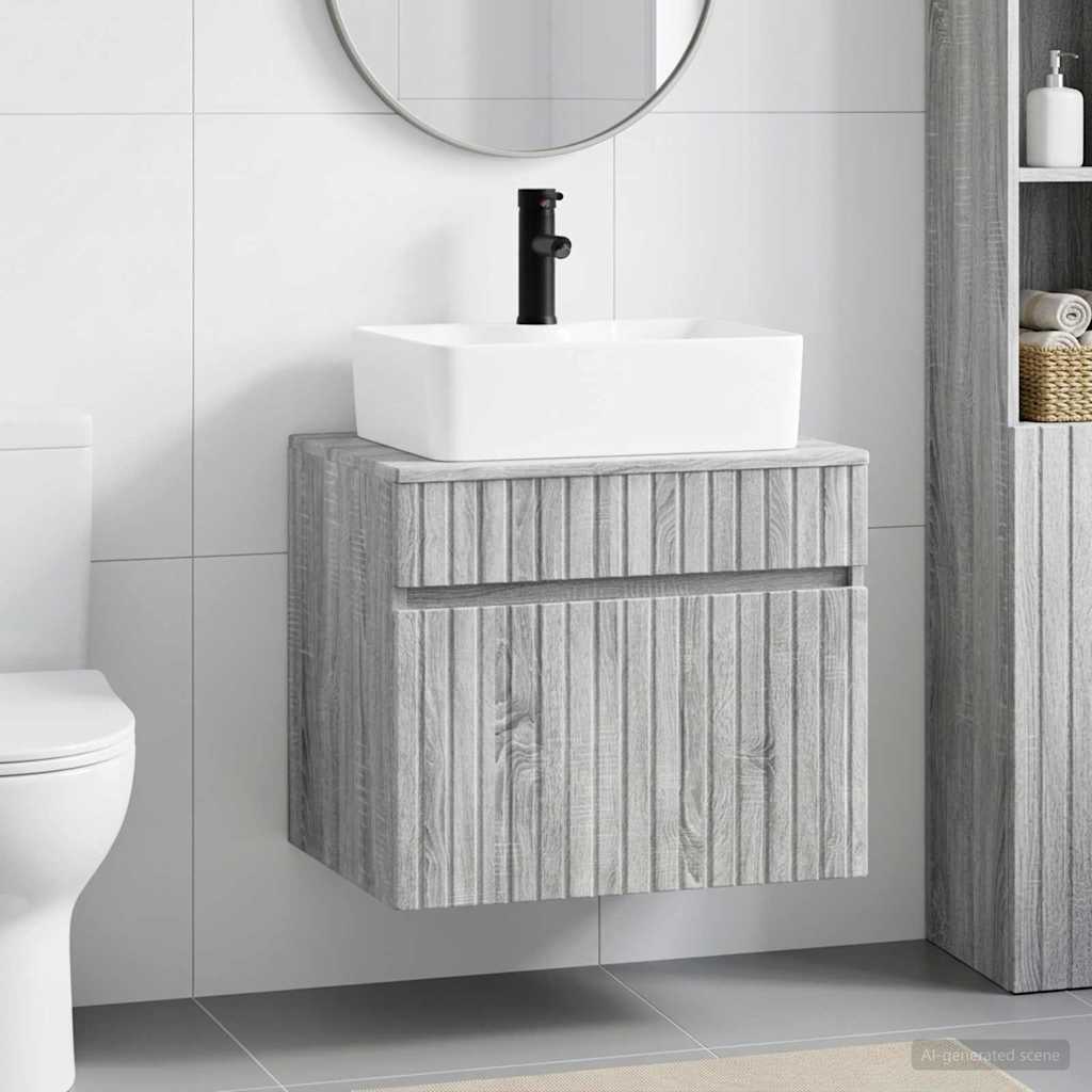 vidaXL Badkamermeubelset Wit Bewerkt hout