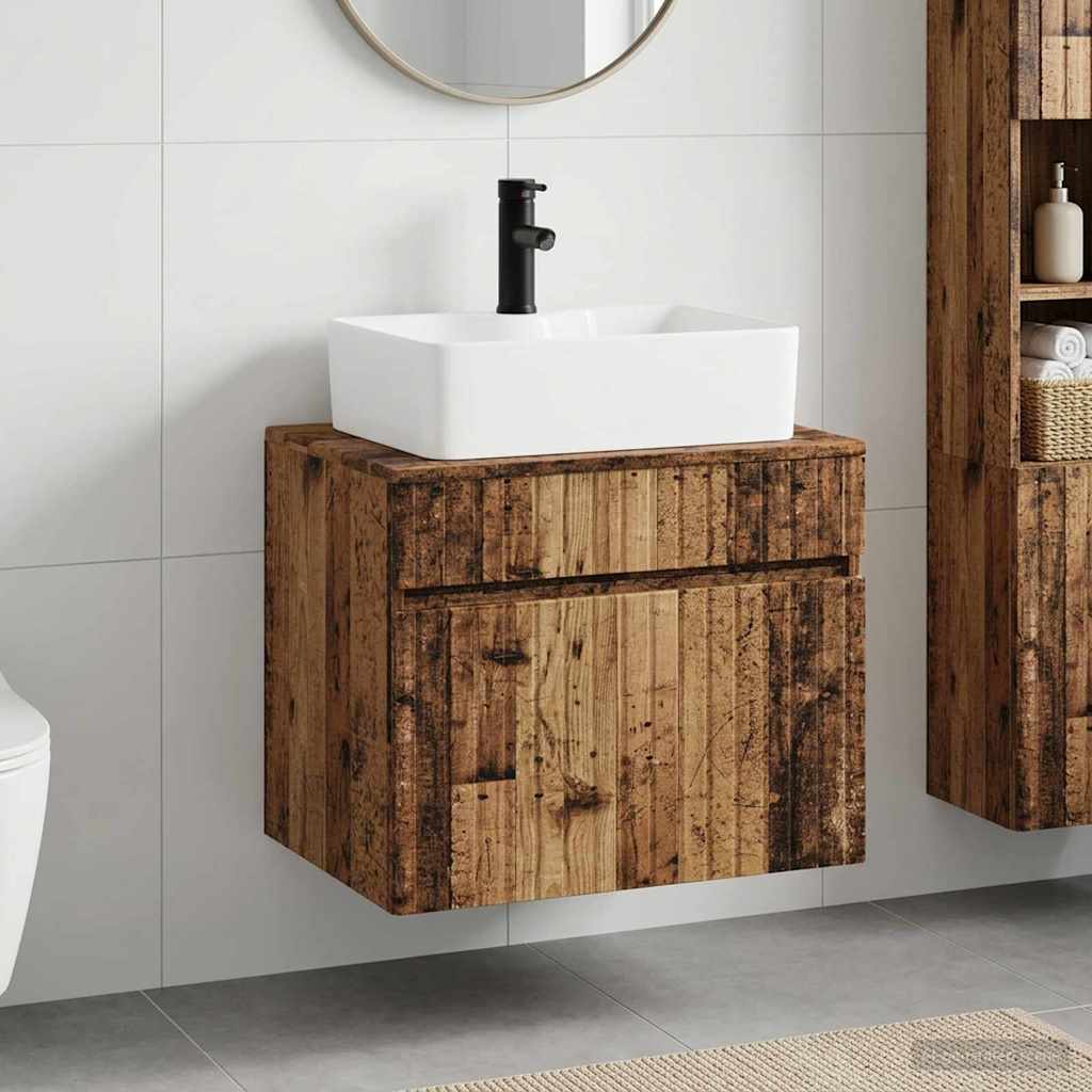 vidaXL Badkamermeubelset Wit Bewerkt hout