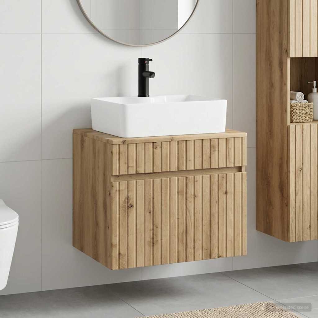 vidaXL Badkamermeubelset Wit Bewerkt hout