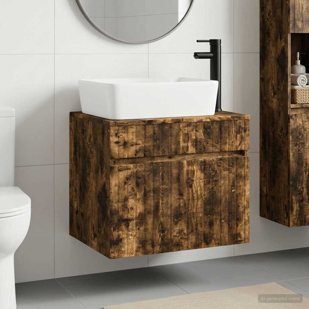 vidaXL Badkamermeubelset Wit Bewerkt hout