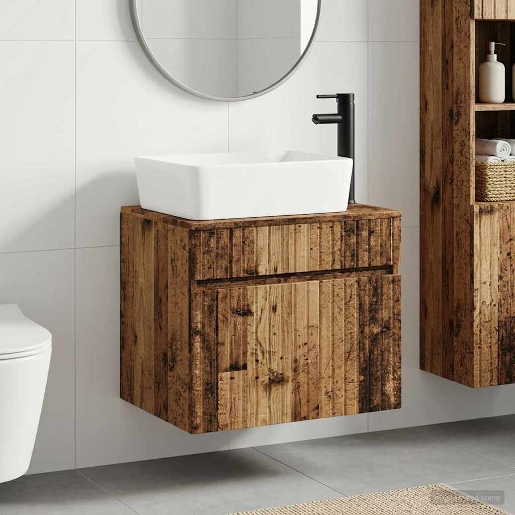 vidaXL Badkamermeubelset Wit Bewerkt hout