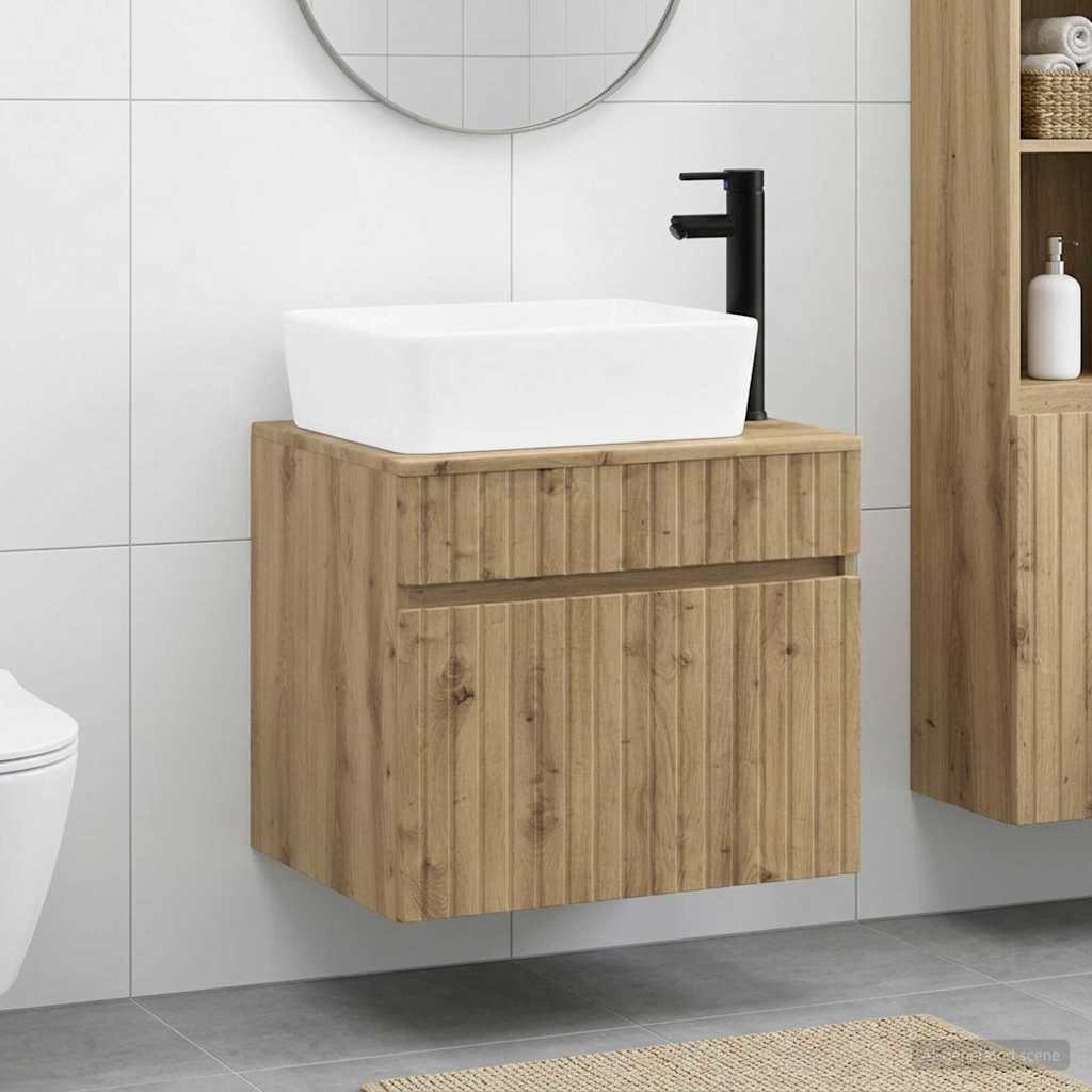 vidaXL Badkamermeubelset Wit Bewerkt hout