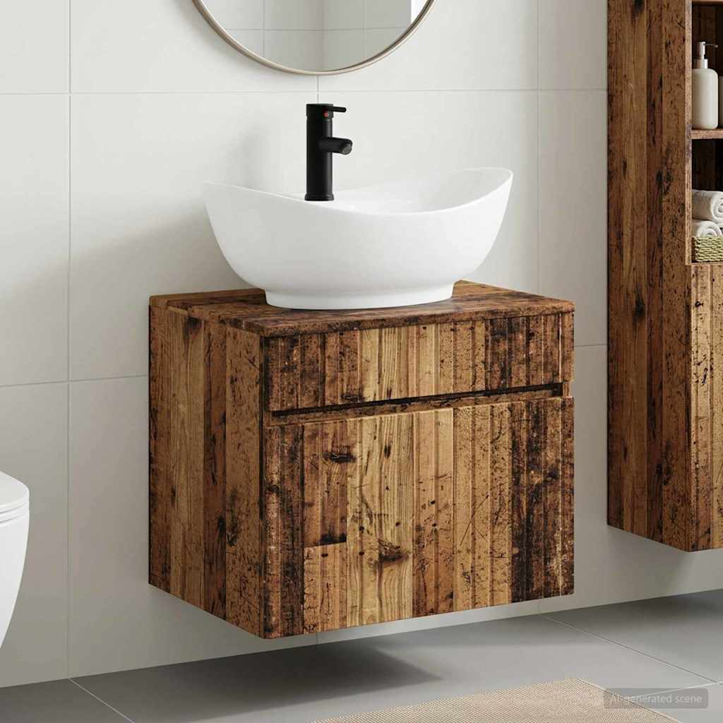 vidaXL Badkamermeubelset Wit Bewerkt hout