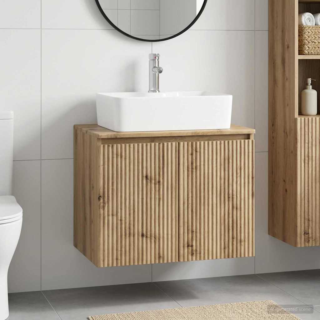 vidaXL Badkamermeubelset Wit Bewerkt hout