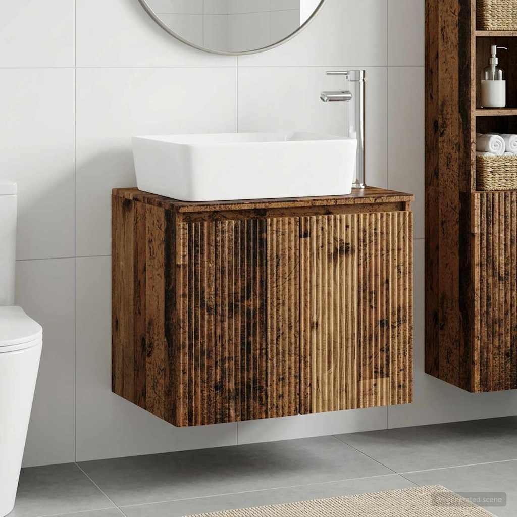 vidaXL Badkamermeubelset Wit Bewerkt hout