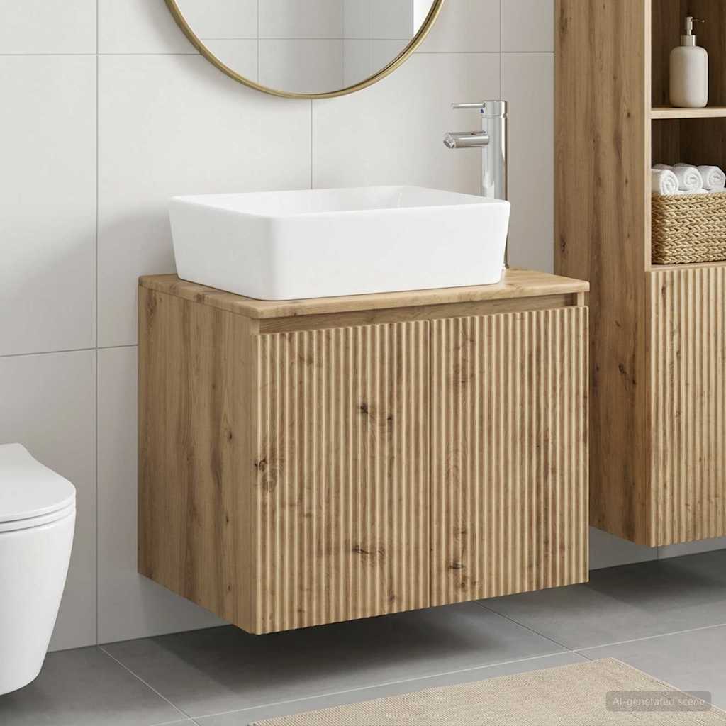 vidaXL Badkamermeubelset Wit Bewerkt hout