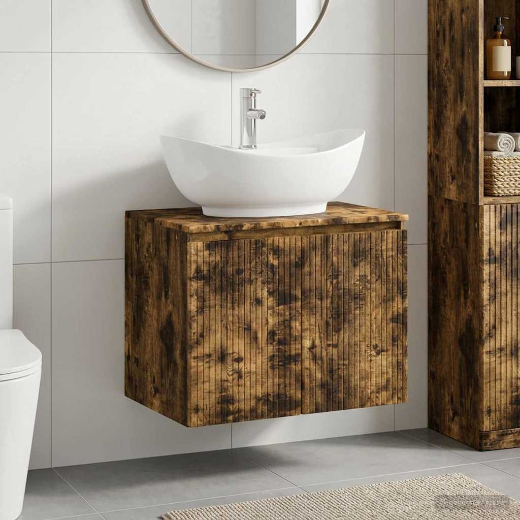 vidaXL Badkamermeubelset Wit Bewerkt hout