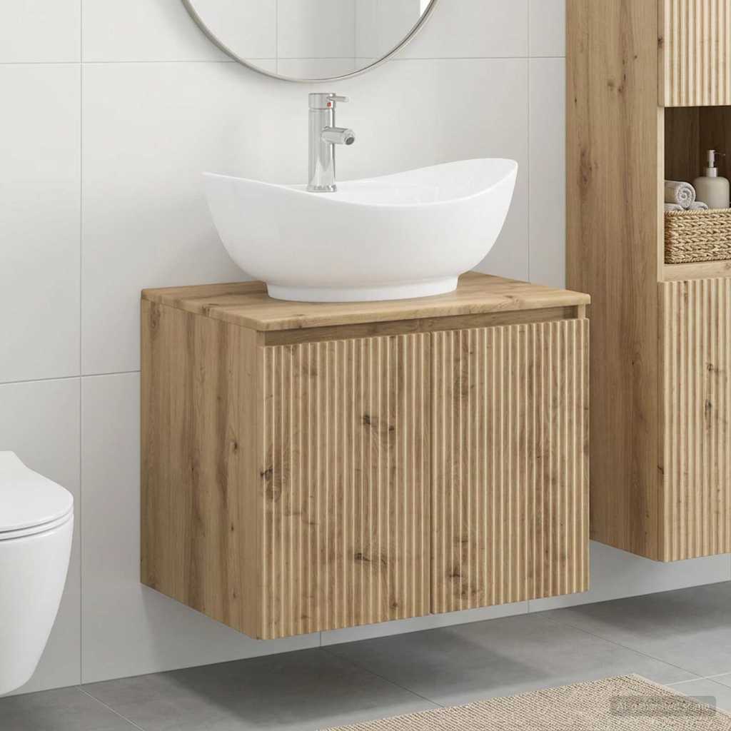vidaXL Badkamermeubelset Wit Bewerkt hout